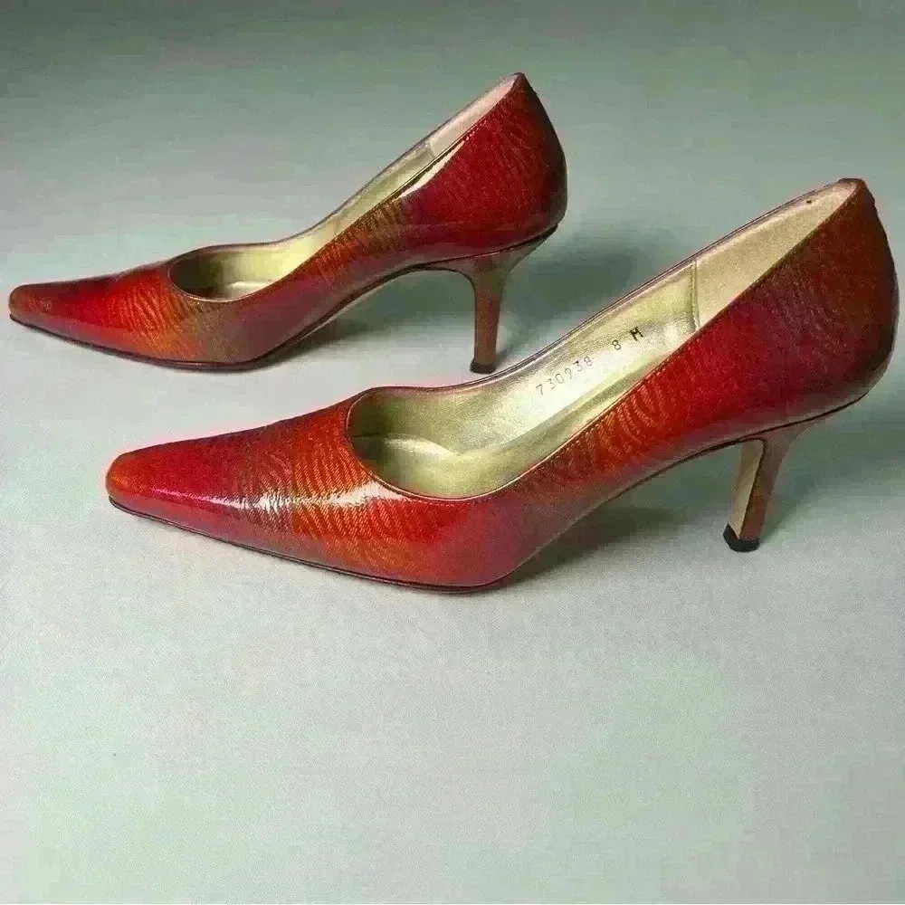 Casa Blanca heels in a beautiful print. SZ 8 M - Picture 3 of 9